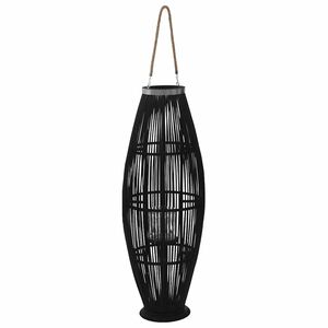 vidaXL Viseći svijećnjak od bambusa crni 95 cm