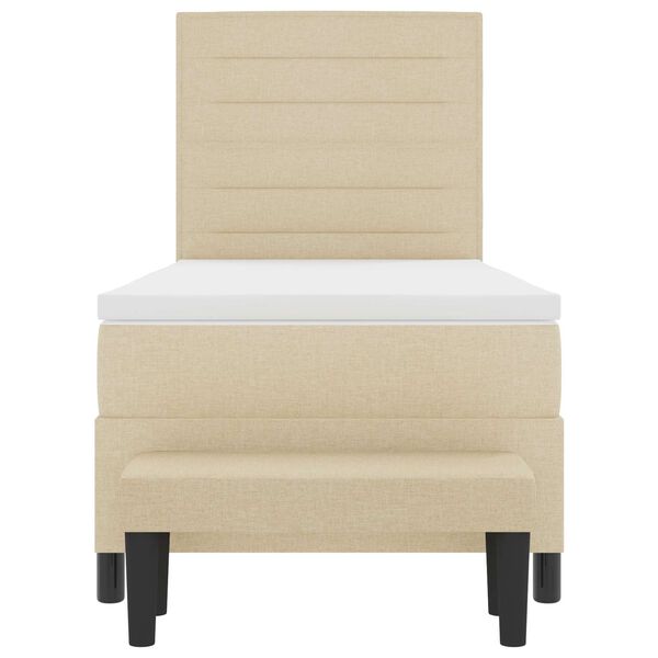 vidaXL Krevet s opruga kutije s madracem Krema 80 x 200 cm tkanina