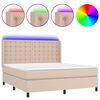 vidaXL Krevet box spring madrac LED cappuccino 180x200cm umjetna koža