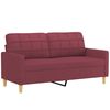 vidaXL 3-dijelni set sofa s jastucima crvena boja vina od tkanine