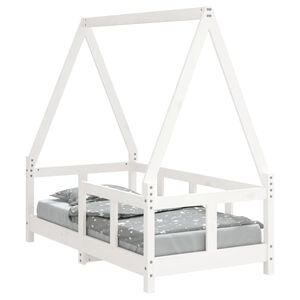 vidaXL Okvir za dječji krevet bijeli 70 x 140 cm od masivne borovine