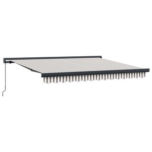 vidaXL Povlačivi tende Svijetlo siva i bijela. 400 &times; 300 cm