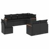 vidaXL 8-dijelni set vrtnih sofa od poliratana s jastucima crni