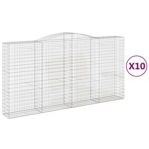 vidaXL Lučne gabionske ko&scaron;are 10kom 400x50x200/220cm pocinčano željezo