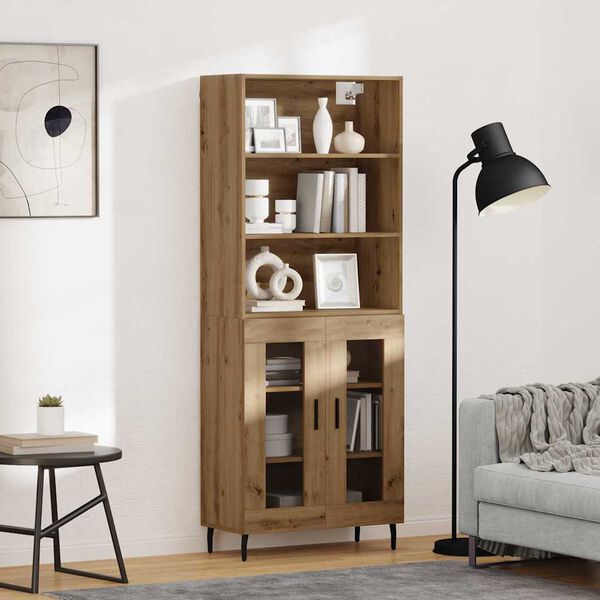 vidaXL Highboard Umjetnički hrast 69,5 x 34 x 180 cm
