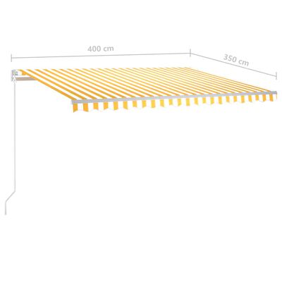 vidaXL Automatska tenda sa senzorom za vjetar LED 4x3,5 m žuto-bijela