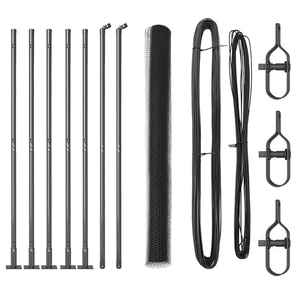 vidaXL Stup za ogradu Siva 10 x 1,4 m (mreža od 25 mm) Čelik i PVC