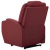 vidaXL Masažna fotelja na podizanje crvena boja vina od umjetne kože