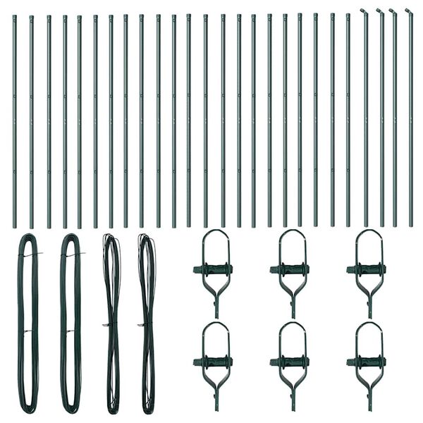 vidaXL Stup za ogradu Ostalo 26 pcs Zelena 3,2 x 3,2 x 150 cm Čelik
