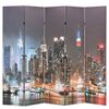 vidaXL Sklopiva sobna pregrada sa slikom New Yorka noću 200 x 170 cm