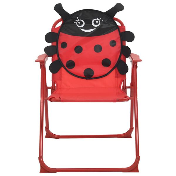 vidaXL 3-dijelni dječji vrtni vistro set sa suncobranom crveni