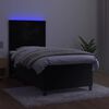 vidaXL Krevet box spring s madracem LED crni 80 x 200 cm bar&scaron;unasti