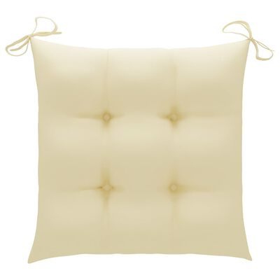 vidaXL Vrtne stolice s krem bijelim jastucima 8 kom masivna tikovina
