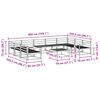 vidaXL Set vanjskih sofa 10 pcs Prirodna Čvrsto drvo akacije