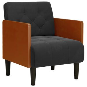 vidaXL Sofa fotelja s naslonima za ruke crna 55 cm bar&scaron;unasta