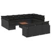 vidaXL 14-dijelni set vrtnih sofa s jastucima poliratan crni