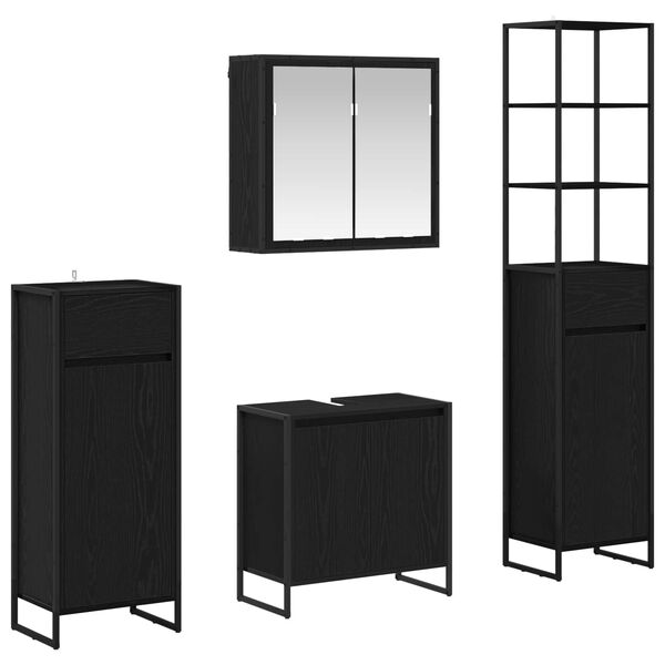 vidaXL Set namje&scaron;taja za kupaonicu Zidne Crni hrast Konstruirano drvo