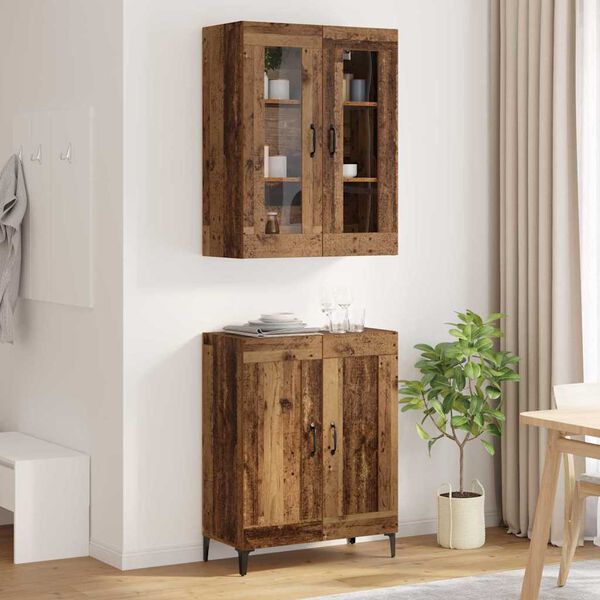 vidaXL Highboard Staro drvo 69,5 x 34 x 180 cm Konstruirano drvo