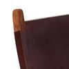 vidaXL Sklopiva stolica za opuštanje tamnosmeđa od prave kože