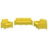 vidaXL 3-dijelni set sofa s jastucima svjetložuti od tkanine
