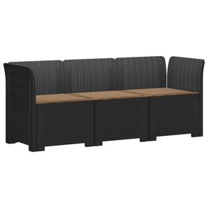 vidaXL Dvosjedni vrtni sofa s jastucima u ratan izgledu PP Antracit