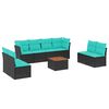 vidaXL 9-dijelni set vrtnih sofa od poliratana s jastucima crni