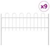 vidaXL Vrtna Ograda 9 pcs Bijelo 15,3 x 0,6 m Čelik s prahom