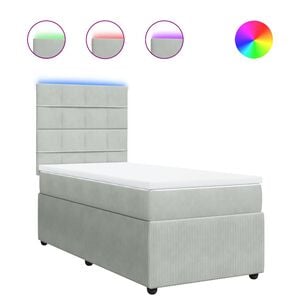 vidaXL Box spring krevet s madracem svjetlosivi 80 x 200 cm bar&scaron;unasti
