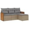 vidaXL 4-dijelni set vrtnih sofa s jastucima bež od poliratana