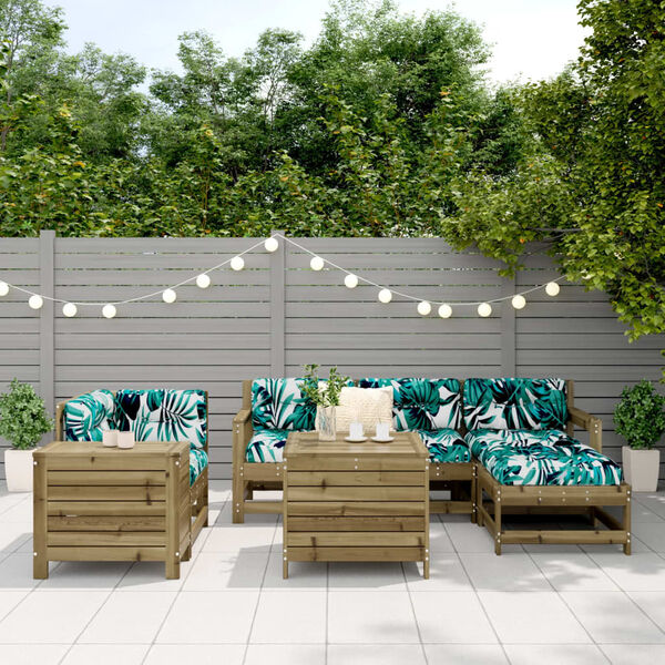 vidaXL 7-dijelni set vrtnih sofa od impregnirane borovine