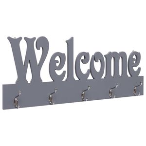 vidaXL Zidna vje&scaron;alica za kapute WELCOME siva 74 x 29,5 cm