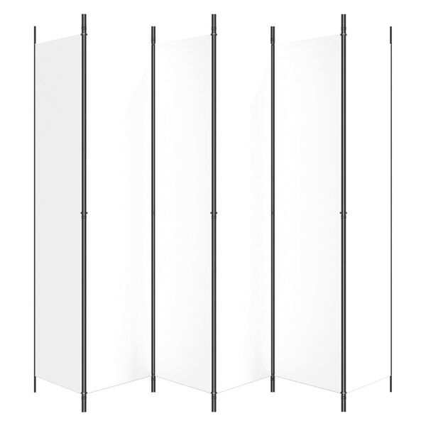 vidaXL Sobna pregrada s 6 panela bijela 300 x 220 cm od tkanine
