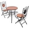 vidaXL 3-dijelni bistro set s keramičkim pločicama boje cigle