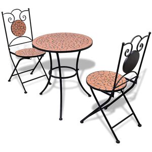 vidaXL 3-dijelni bistro set s keramičkim pločicama boje cigle