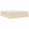 vidaXL Krevet s madracem i skladi&scaron;tem Krema 160 x 200 cm Poliester