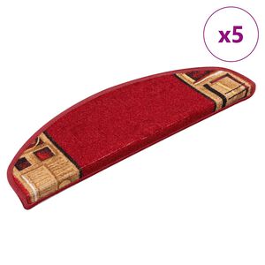 vidaXL Otirači za stepenice samoljepljivi 5 kom 65x21x4 cm crveni