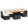 vidaXL 8-dijelni set vrtnih sofa od poliratana s jastucima crni bagrem