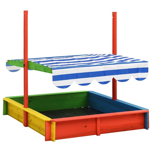 vidaXL Pje&scaron;čanik od jelovine s podesivim krovom raznobojni UV50