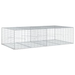 vidaXL Gabionska ko&scaron;ara s poklopcem 200x100x50 cm pocinčano željezo