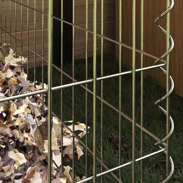 vidaXL Komposter Siva Čelik