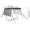 vidaXL Tenda bimini s 3 luka i mrežastim zidovima 183x(137-152)x137 cm