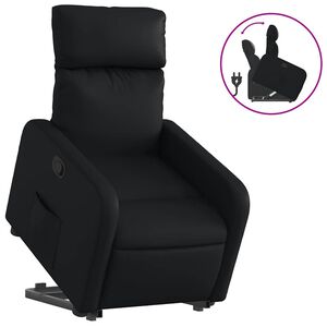 vidaXL Naslonjač na podizanje od umjetne kože crni