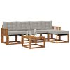 vidaXL Set vanjskih sofa s jastukom 6 pcs Prirodna i svijetlo siva