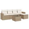 vidaXL 6-dijelni set vrtnih sofa s jastucima bež od poliratana
