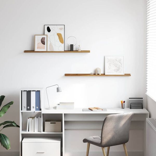 vidaXL Polica na zidu 2 pcs Smeđa 100 x 9 x 3 cm Konstruirano drvo