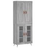 vidaXL Visoka komoda siva sonome 69,5x34x180 cm od konstruiranog drva
