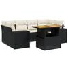 vidaXL 7-dijelni set vrtnih sofa od poliratana s jastucima crni