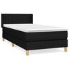vidaXL Krevet s oprugama i madracem crni 90x200 cm od tkanine