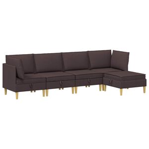 vidaXL Modularni set sofe sa skladi&scaron;tem 5 kom. Tamno smeđa Tkanina
