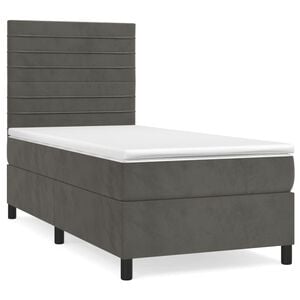 vidaXL Box spring krevet s madracem tamnosivi 80 x 200 cm bar&scaron;unasti